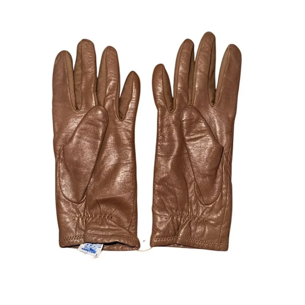 Echo Unisex‎ Brown Leather Gloves One Size Warm Fall Accessory vintage